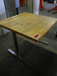 Wooden Table With 2 Metal Bases