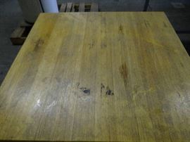 Wooden Table With 2 Metal Bases