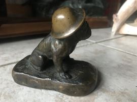 WORLD WAR 1 SOLID BRONZE MARINE CORPS PAPERWEIGHT.  