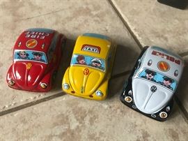 big tin Japanese friction cars- 1960s and mint
