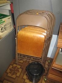 Wood seated folding chairs