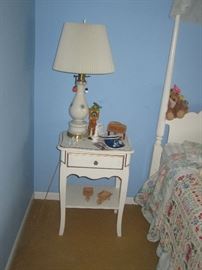 Side table and lamps