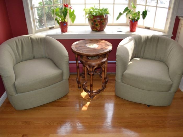 Nesting tables and pair of chairs from Circle Furniture
