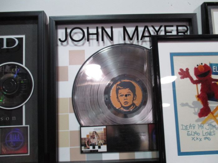 John Mayer framed platinum album