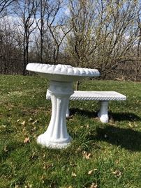 Concrete Patio fountain and Bench   https://www.ctbids.com/#!/description/share/17349