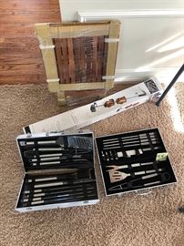 Grill Utensils, Rotisserie, and Folding Side Table https://www.ctbids.com/#!/description/share/17386