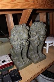 Pair of composition lions