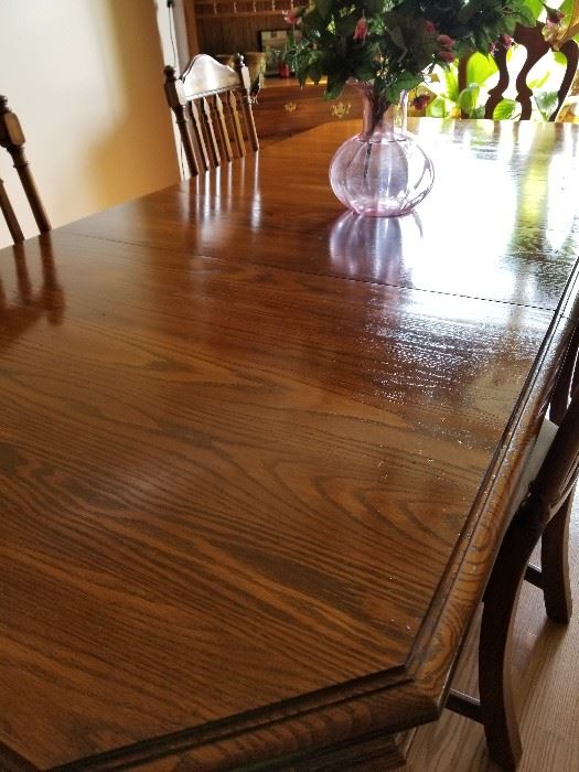 Pennsylvania House Dining Table with Chairs & Cabinet