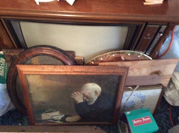 Antique prints and frames