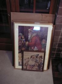 group of vintage framed prints