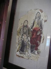 Old Original photograph (black and white that was colorized) this Native American couple is said to be Black Bear Bosin's Parents