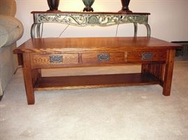 Michael Vermillion oak coffee table - real craftsmanship