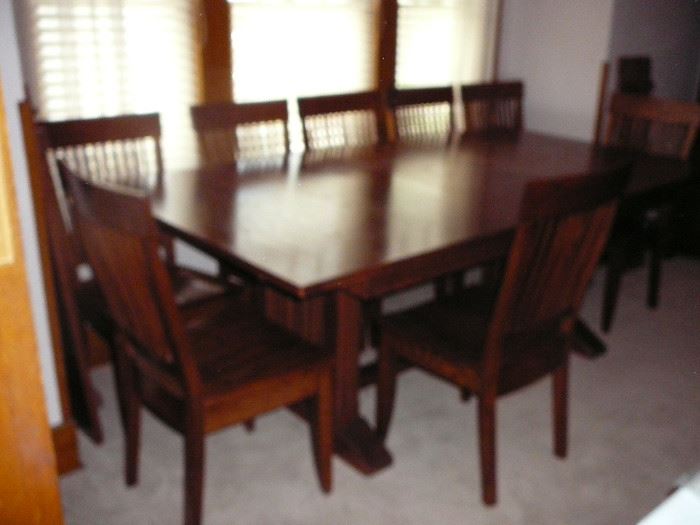 Nichols and Stone Dining Table and 8 chairs 