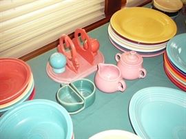 Fiesta Napkin holder with salt and pepper - creamer and sugar