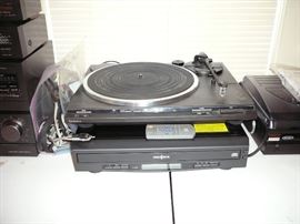 technics turntable, insignia cd deck