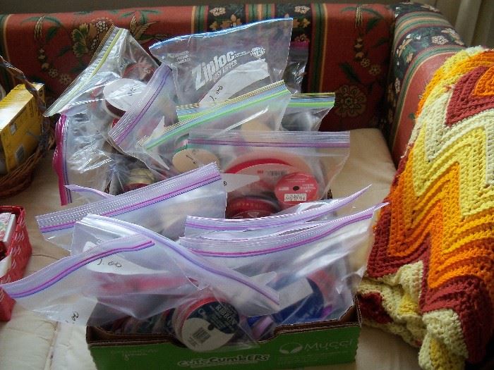 bags of ribbons
