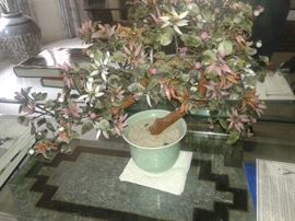 vintage Chinese gemstone Bonsai tree Sculpture
