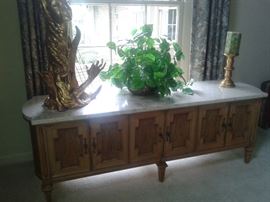 Vintage Marble top Thomasville Credenza