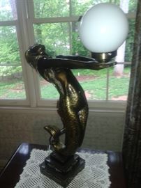 Art deco mermaid lamp