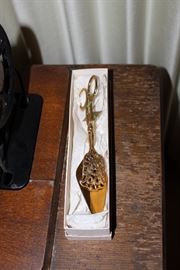 gold plated serving tongs