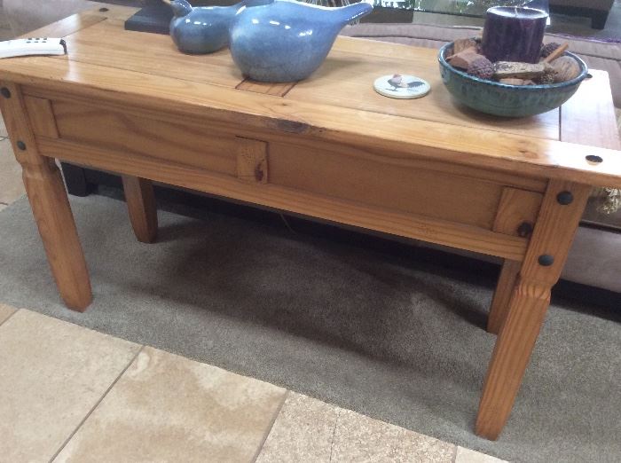Mexican style wood console table