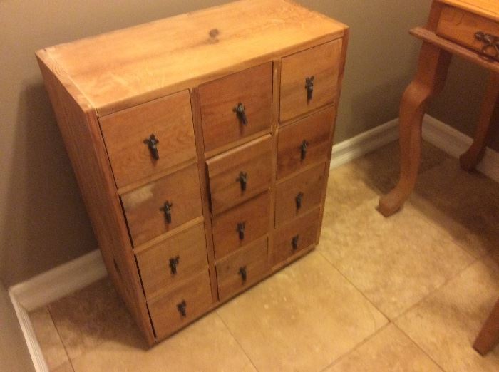 Wood cabinet with drawers, perfect for cd storage or other small items