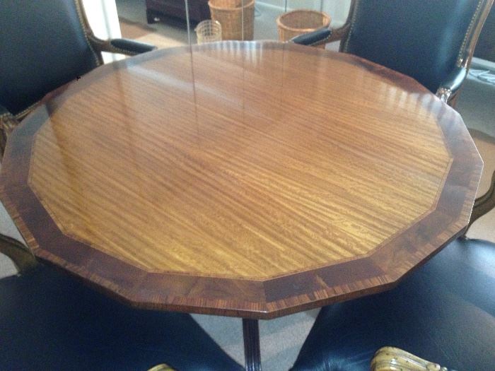 Heritage Heirloom Regency Style Mahogany & Satinwood Inlaid Tilt Top Table