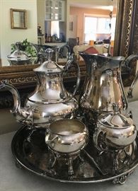 Silver-plate tea set