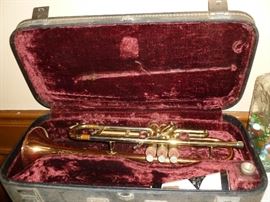 Trumpet in case