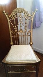 gold painted wicker chair 