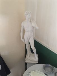 Italian Parion ware figures on pedestal, approx 30” figure great quality and condition 