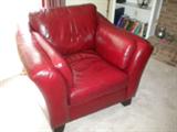 Leather chair red