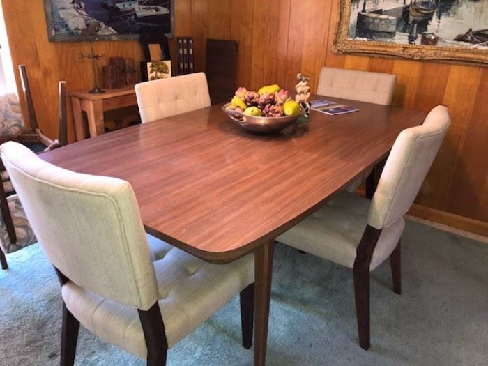 Mid Century Dining Table, Original Chairs are also available.