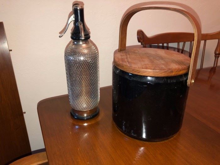 MCM Seltzer Bottle & Ice Bucket