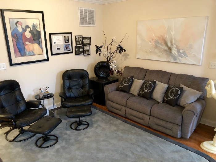 Beautiful, Clean & Neutral Furnishings For Any Home...  La-Z-Boy Reclining Sofa, Palliser Leather Chairs & Ottomans & More!