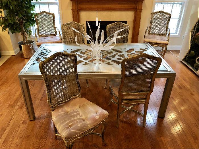 Dining Set With 6 Chairs...  4 Side, 2 Arm