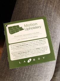 La-Z-Boy Motion Upholstery...  As new!