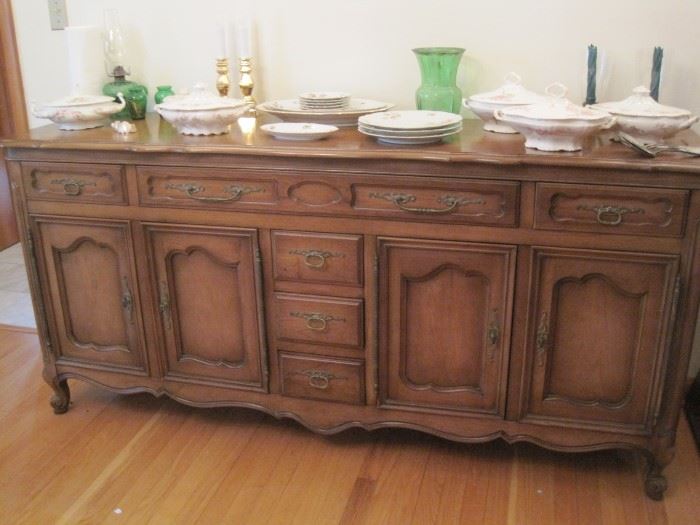 French Provincial large buffet & china 