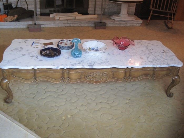 large marble top coffee table