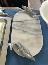 Marble Fish Slicing Slab