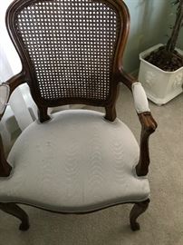 French Cane Back Chair Pair