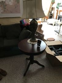 Two round end tables