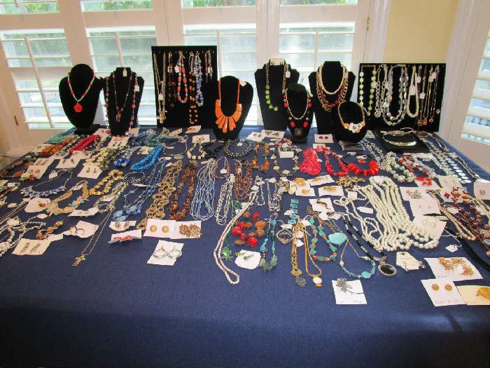 Large collection of costume jewelry.