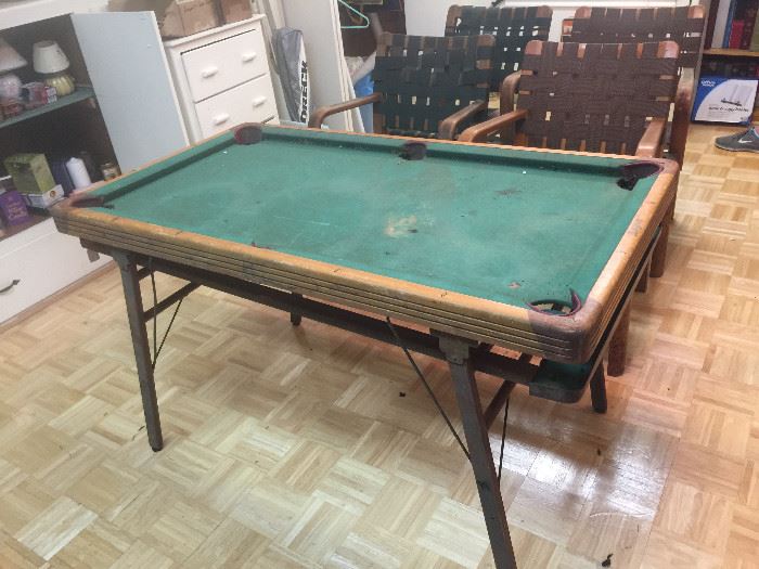 vintage foldable pool table