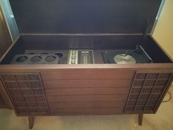 Vintage Console Stereo Cabinet