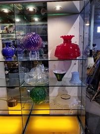 Beautiful glass globals for lamps. 