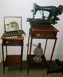 singer sewing machine antique entry tables