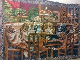 dogs playing poker tapestry