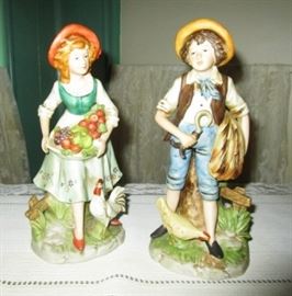Pair of collectible figurines