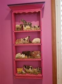 very old cardboard farm animals